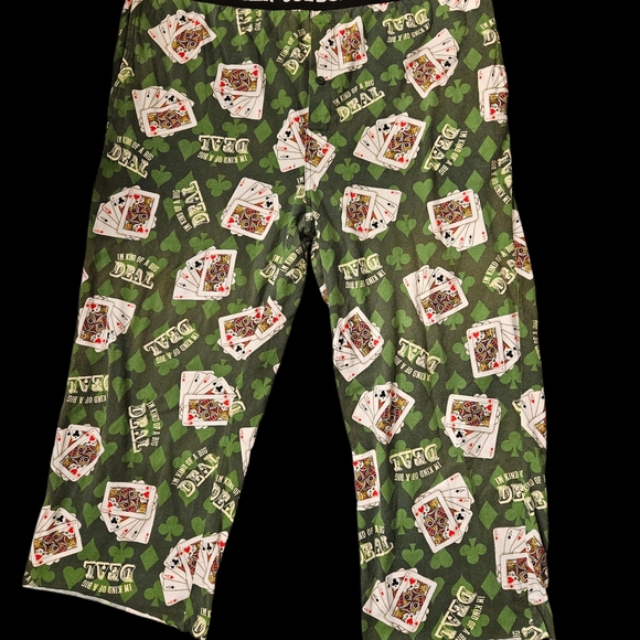 JOE BOXER Green Playing Card Print Pants (#0003) - Picture 1 of 7